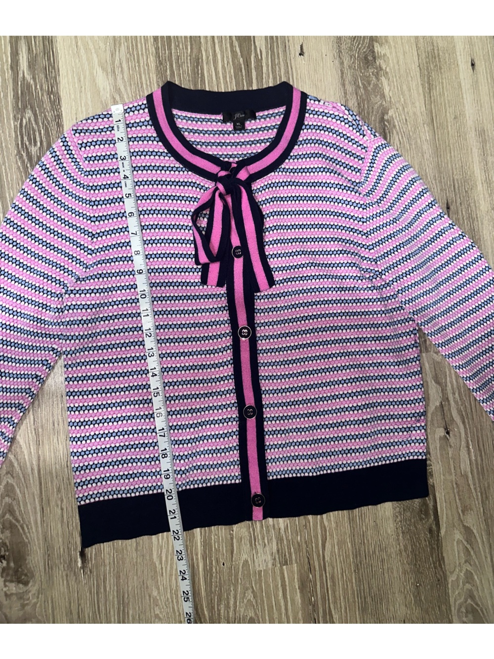 J.Crew pink/blue cardigan Large - Picture 4 of 8